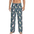 thumbnail image 2 of Lsque Cute Rabbit Floral Print Men's Pajama Pants, Lounge Pant - Comfortable Home Wear,Elastic Waistband, Stylish Design-XX-Large, 2 of 9