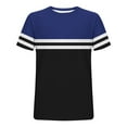 thumbnail image 4 of MELDVDIB Mens T-Shirt Basic Color Block Striped Printed Crewneck Slim Summer Tops Short Sleeve Shirts Light Weight Stretch Comfy Pullover Tees, 4 of 5