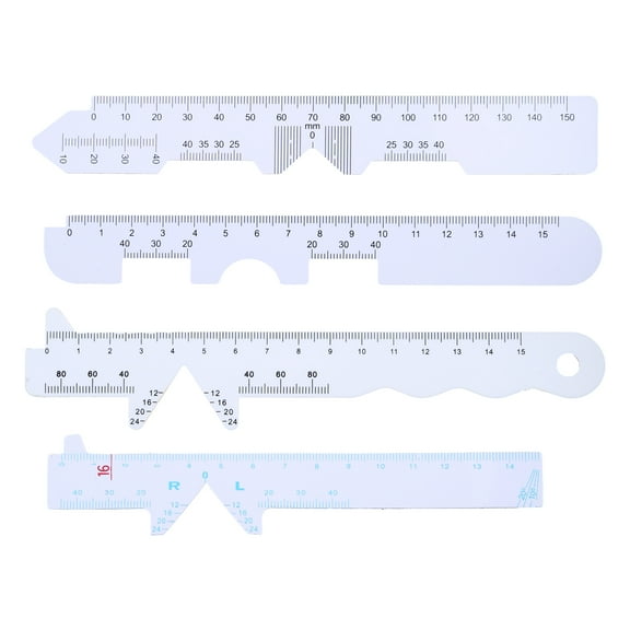 4 Pcs Pupillary Distance Rulers White Straight Edge PD Ruler Pupil Distance Meter Eye Ophthalmic Tool Easy to Use