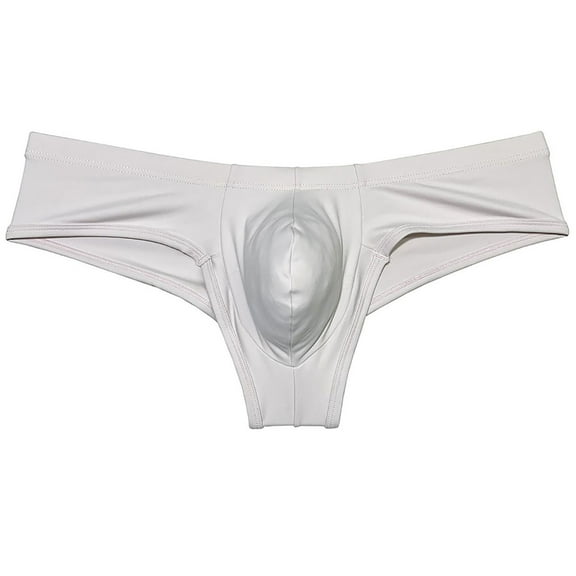 Botmois Man Solid Spandex Skin Mini Brazilian Bikini Briefs Underwear Enhanceing Bulge Pouch Jockstrap Cheeky Panties Light Flesh M