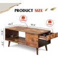 thumbnail image 2 of BOBOKY 39" Coffee Table for Living Room, Lift Top Coffee Table with Storage, Small Rising Wooden Dining Center Table with Storage Shelf & Hidden Compartment,Brown, 2 of 8