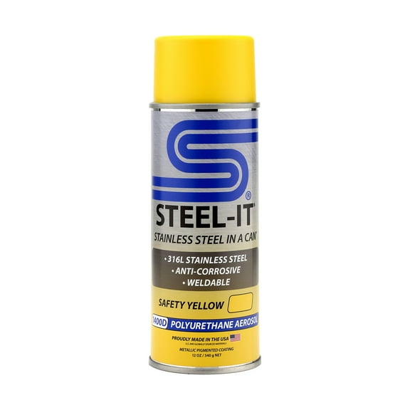 Steel-It 1400D Polyurethane, Industrial Paint Coatings, Weldable, Easy to Apply - Safety Yellow (1 Can)