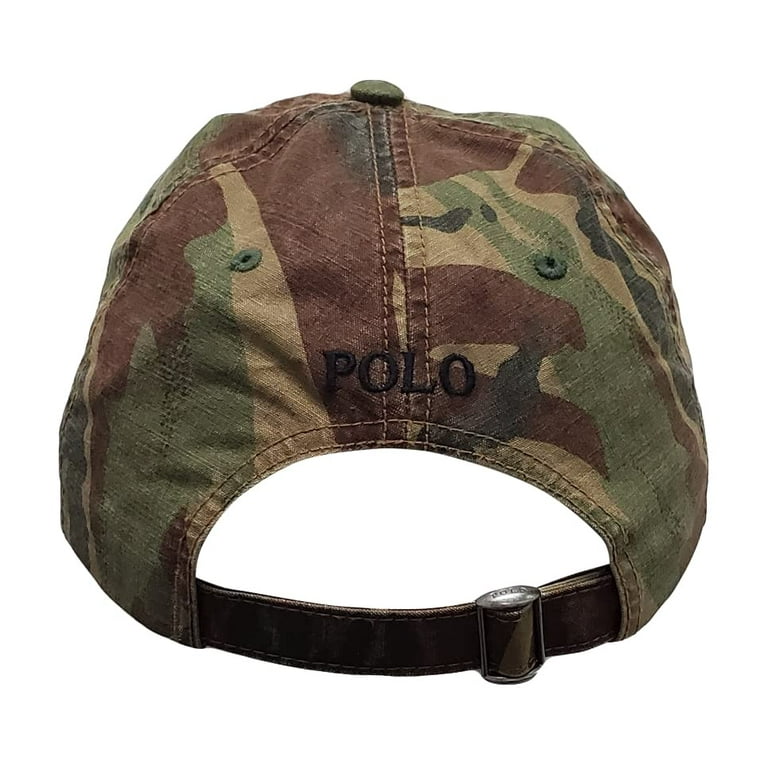 Polo Ralph Lauren Men's Big Pony Chino Cap, Camo (Black Logo) (One