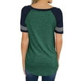 thumbnail image 3 of Women Short Sleeve Scoop Hem Colorblock Stripe Top, 3 of 3