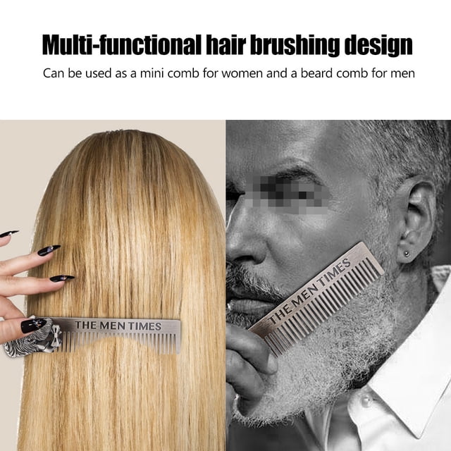 Regalos Día De La Madre Barba Bigote Peine De Acero Inoxidable Bolsillo De Afeitar Barba Kit De Cuidado De Recorte Profesional Crecimiento Y Estilo Ecomeon no