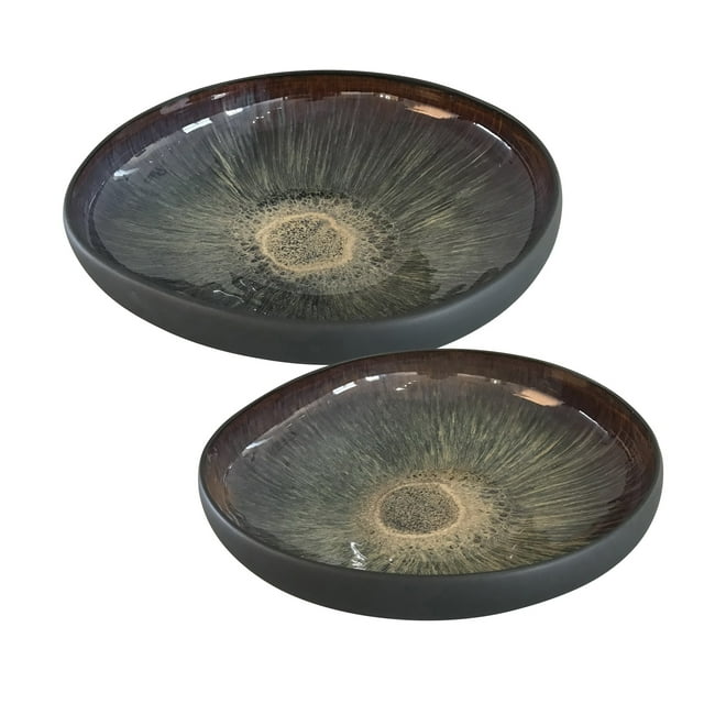 Bols biologiques S / 2 12/15 ", noir / bleu