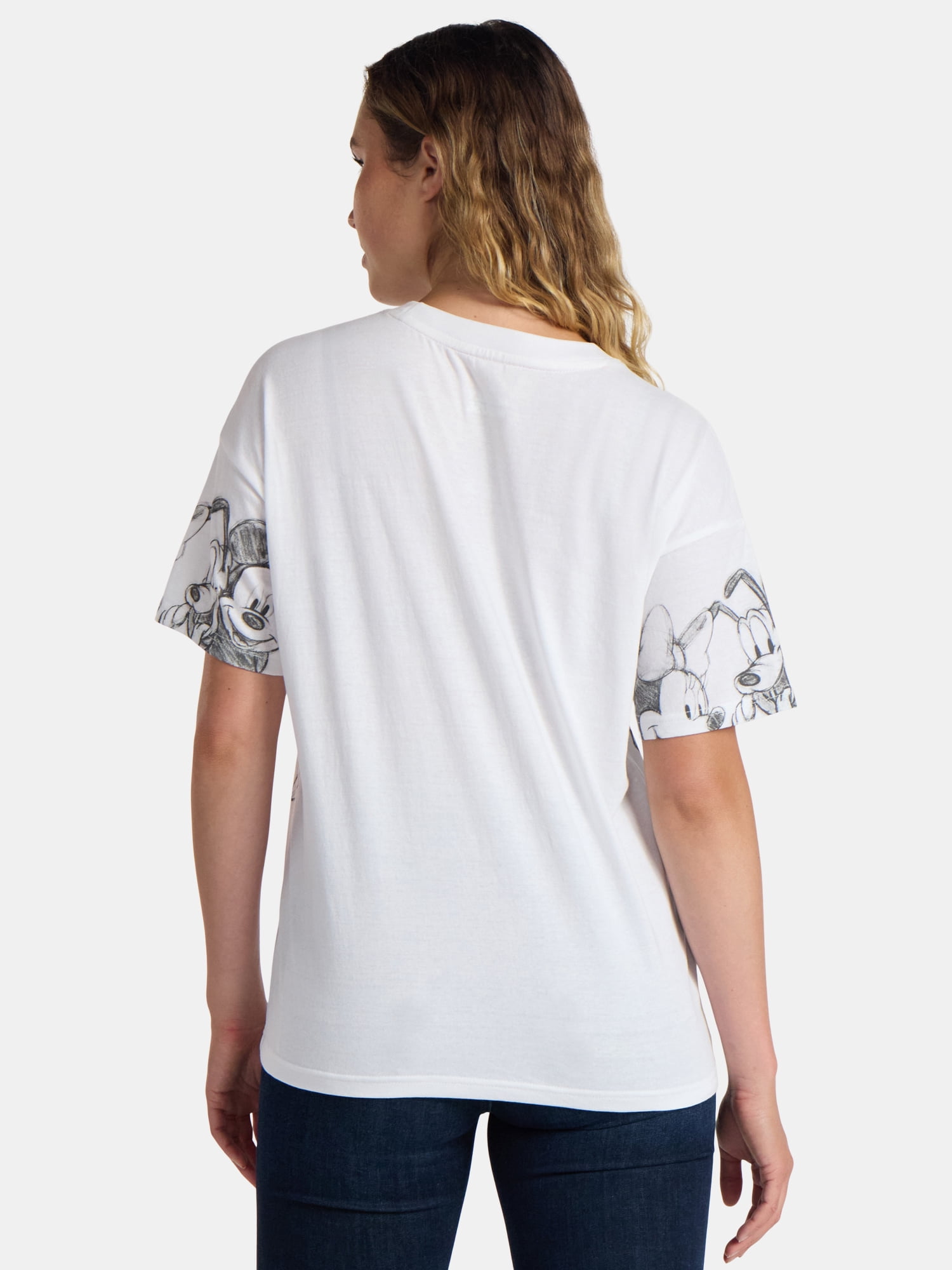 Disney Women's Mickey Mouse and Friends Graphic Tee with Short Sleeves, Sizes XXS-2XL