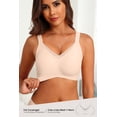 thumbnail image 3 of MINTREUS Womens Wireless Bras V Mesh Comfortable Bralette Supportive Tshirt Bra No Underwire Seamless Push Up, 3 of 8