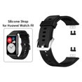 thumbnail image 2 of Bandas de silicona + Correa de reloj con hebilla Reemplazo para Huawei Watch Fit Strap (Negro), 2 of 9