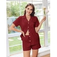 thumbnail image 5 of Ekouaer Womens Pajamas Set Button Down Pjs Lounge Sets Short Sleeve Sleepwear Soft Loungewear Nigthwear, 5 of 6