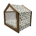 thumbnail image 2 of Geometric Pet House, Line Art with Circle Triangles and Chevron Zigzags Vintage Art Print, Outdoor & Indoor Portable Dog Kennel with Pillow and Cover, 5 Sizes, Yellow Black White, by Ambesonne, 2 of 5