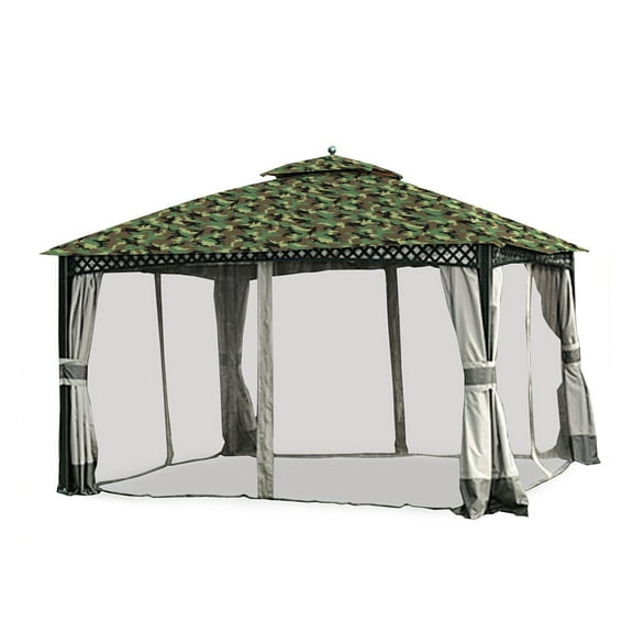 Garden Winds Replacement Canopy Top Cover for the Windsor Gazebo -Standard 350 - Camo Green