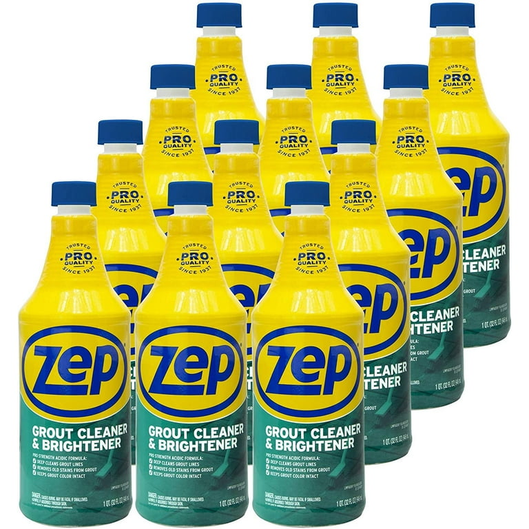 Zep Grout Cleaner and Brightener - 32 oz (Case of 2) - ZU104632 - Deep  Cleaning Formula Removes Old Stains From Grout