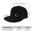 thumbnail image 4 of DouZhe Flat Brim Cap Snapback Hat, Sun Light Face Prints Adjustable Black Adult Baseball Cap, 4 of 7