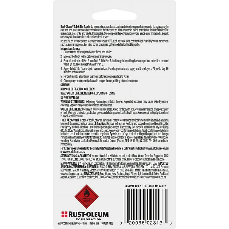 WWW_ARM what we want ❷ Rust-Oleum Tub and Tile Touch-Up Kit, Gloss White, 0.45 Oz