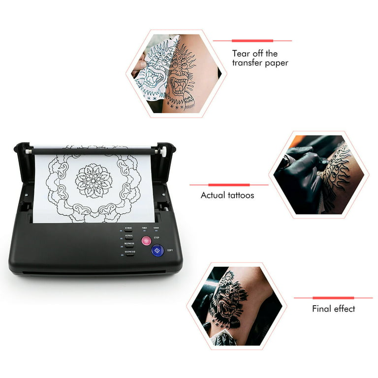LIUMATE Tattoo Transfer Stencil Machine Thermal copier Printer, Tattoo  Stencil Printer with 20 Pcs Tattoo Transfer Paper, Tattoo