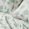 thumbnail image 3 of Velvet Plush Fleece Printed 4-Piece California King Sheet Set, Wild Acres - Sage, 3 of 6