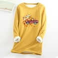 thumbnail image 2 of Ichuanyi Womens Fall Tops, Clearance Women Thick Faux Fleece Thanksgiving Sweatshirt Christmas Print Velvet Warm O-neck Underwear Top, 2 of 3