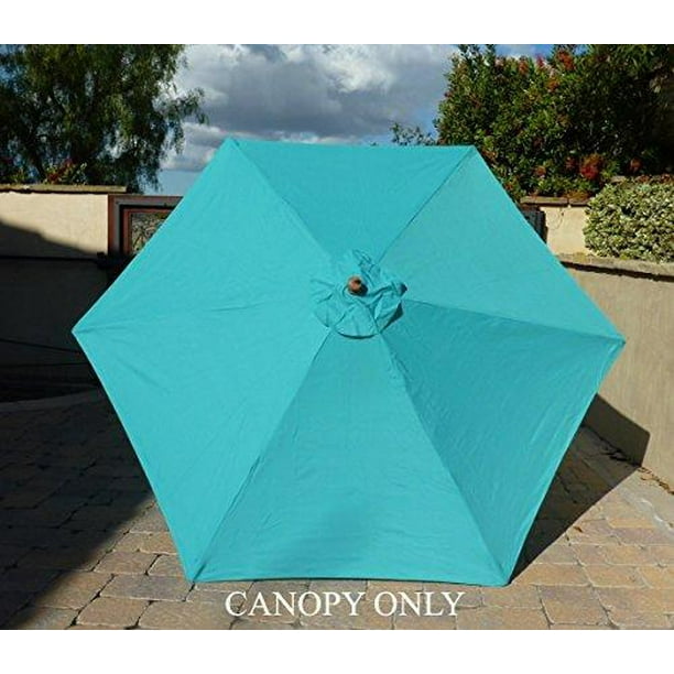 Covered Living 9ft Umbrella Replacement Canopy 6 Ribs in Turquoise