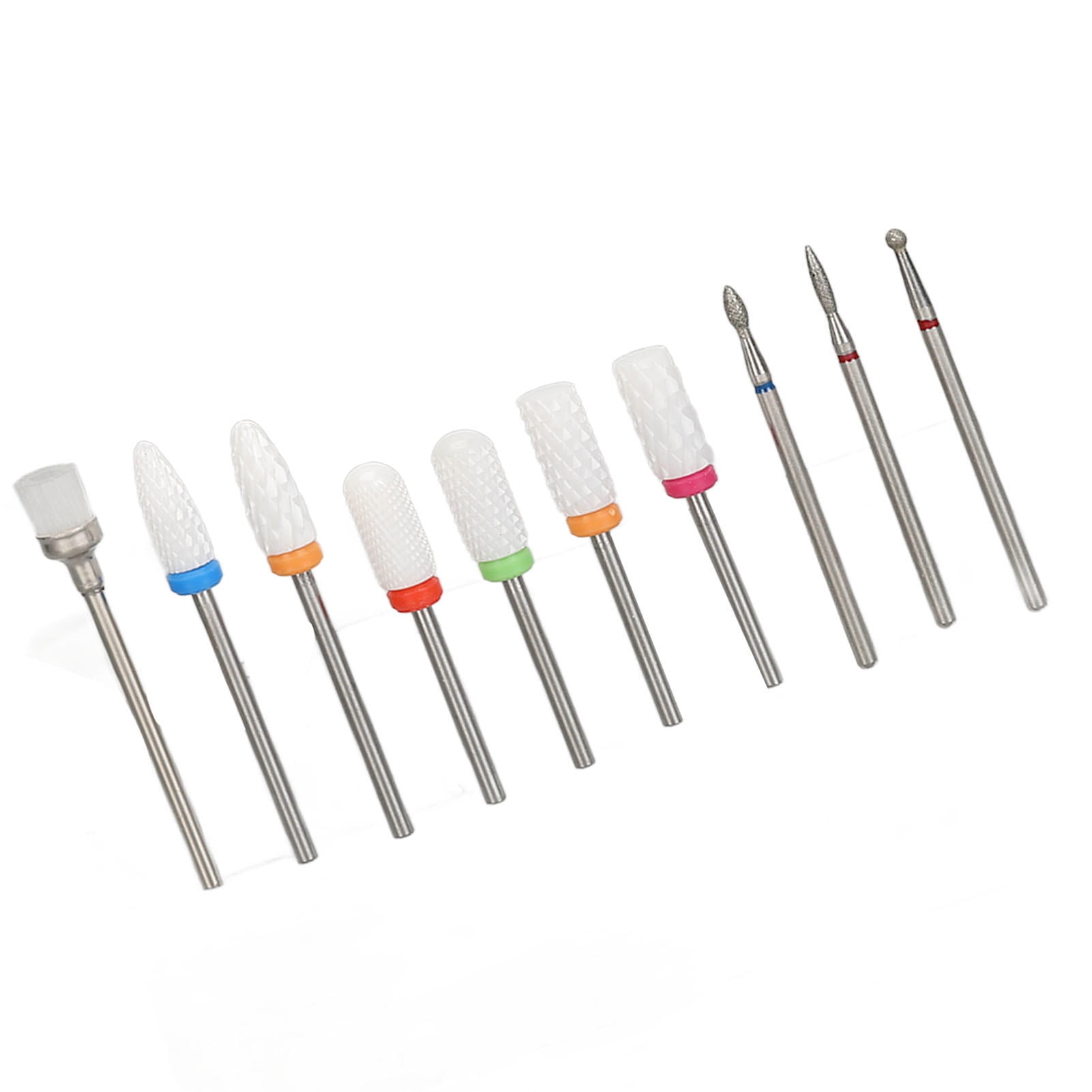 BOKYAN 10‑Piece Tungsten Carbide & Ceramic Nail Drill Bits – Fast‑Removal, Fine‑Grit Acrylic Gel & Nail Polish Kit with Portable Storage