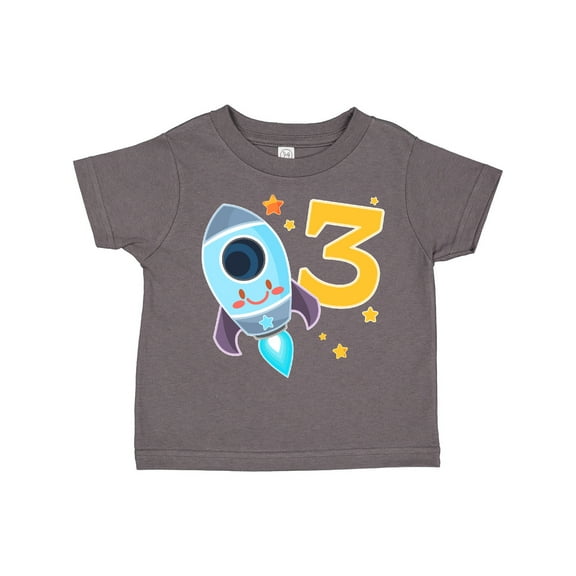 Inktastic Rocket Space Ship Happy Third Birthday Boys or Girls Toddler T-Shirt