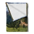 thumbnail image 2 of Meadow Soft Flannel Fleece Throw Blanket, Flowers Beneath the Rocky Hills of Colorado Outdoor Scene Landscape, Cozy Plush for Indoor and Outdoor Use, 70" x 90", Multicolor, by Ambesonne, 2 of 5