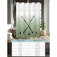 thumbnail image 6 of No Hook Shower Curtain with Snap in Liner,Golf Clubs Outdoor Sports Waterproof Bath Curtain Double Layers with See Through Top Window,Sage Green Gradient Hotel Shower Curtains 60x72in, 6 of 9