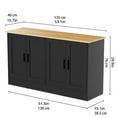 thumbnail image 7 of 53.1“W 4 Door Buffet Cabinet, Coffee Bar Cabinet with Adjustable Shelf, Kitchen Buffet Sideboard for Living Room, Kitchen, Black, 7 of 7