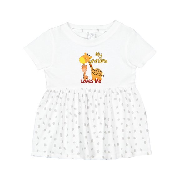 Inktastic My Grandma Loves Me Giraffe Girls Baby Dress
