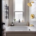 thumbnail image 2 of Wowow Shower Faucet with Valve, Bathroom Tub Shower Faucet Kit, Single Handle Rain Shower Head with Tub Spout, Gold, 2 of 8