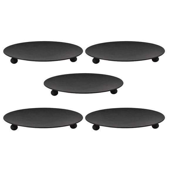 FESTFENDS Candlelight Dinner Decor Iron Candle Holder Black 5Pcs