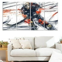Design Art Hockey in Motion, 4 Panels, 48" x 28"