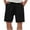 Black, variant on Mens Shorts Drawstring Waist Cotton Linen Solid Color Casual with Pockets Short Pants Gray L