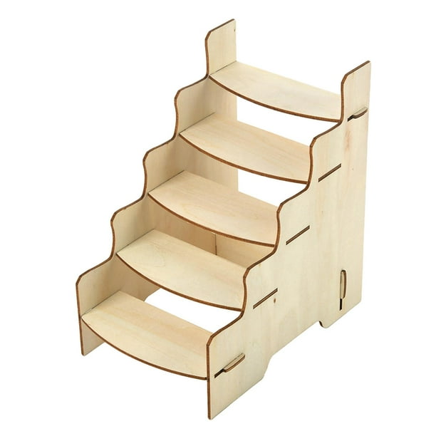 Vitrina de madera multicapa para exhibir pinceles de pigmento, soportes para herramientas de epoxi como se describe