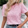 thumbnail image 4 of Womens Trendy Sequin Tops Short Sleeve Shirts Round Neck Pullover Tshirts Glitter Outfit Summer, 4 of 4