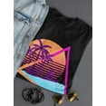 thumbnail image 3 of Retro Palm Trees And Sunset T-Shirt Women -Image by Shutterstock, Female XX-Large, 3 of 4