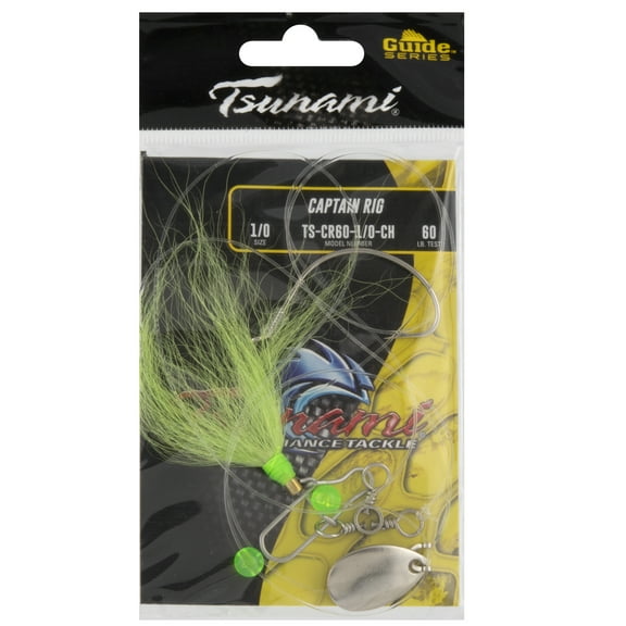 Tsunami Captain Rig- 1/0- 60lb- Cht/slv