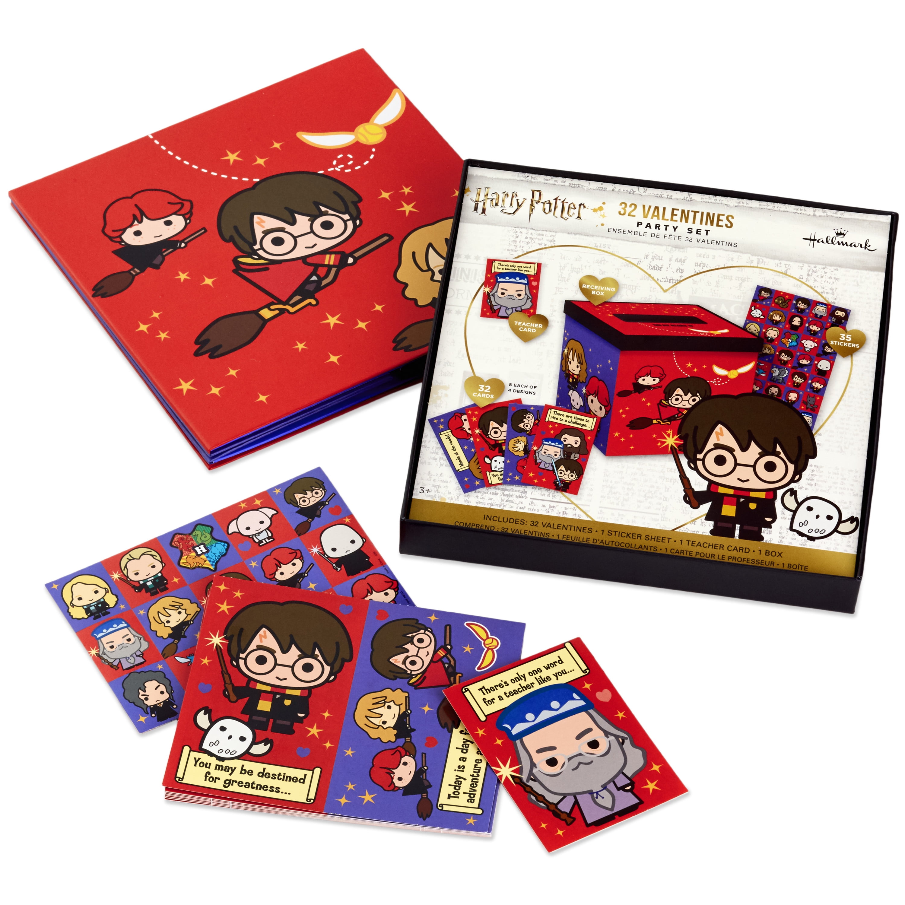 Hallmark Valentines Day Cards for Kids and Mailbox for Classroom Exchange 1 Box, 32 Valentine Cards, 35 Stickers, 1 Teacher Card 5VBX2958 Harry Potter
