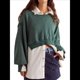 thumbnail image 2 of Sudadera Corta para Mujer, Cuello Redondo, Larga, Talla Grande, Otoño-Invierno 2025, Estilo Jersey Holgado. Verde Oscuro XL, 2 of 8