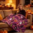thumbnail image 5 of Halloween Blanket 39.4x27.6in Flannel Blanket Ghost Print for Bedroom Office Nap by OVFUIZ, 5 of 9