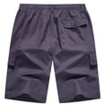 thumbnail image 6 of Cargo Shorts for Men Elastic Waist Straight Leg Loose Fit Casual Knee Length Hiking Work Shorts with Pockets, 6 of 7