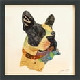 thumbnail image 1 of Boston Terrier Gros Plan - Collage d'Art Dimensionnel Signé à la Main par Alex Zeng, Art Mural Graphique Encadré, 1 of 1