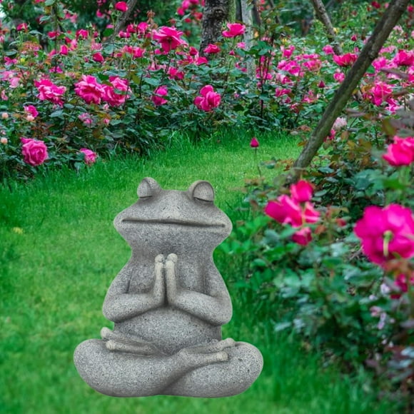 Estatua de rana meditando sentada, figura de , colección de jardín, escultura de animal para inauguración de casa, sala de estar, oficina