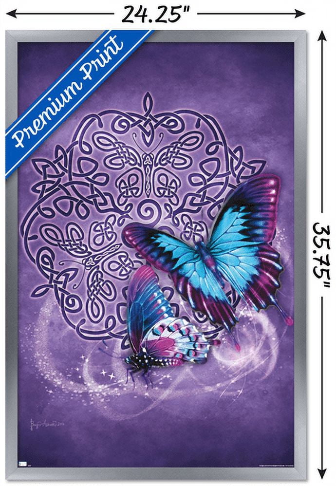 Brigid Ashwood - Celtic Butterfly Wall Poster, 22.375" x 34", Framed