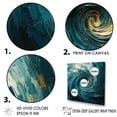 thumbnail image 3 of Designart "Majestic Motion In Teal IV" Abstract Spirals Floater Framed Canvas Wall Art, 3 of 5