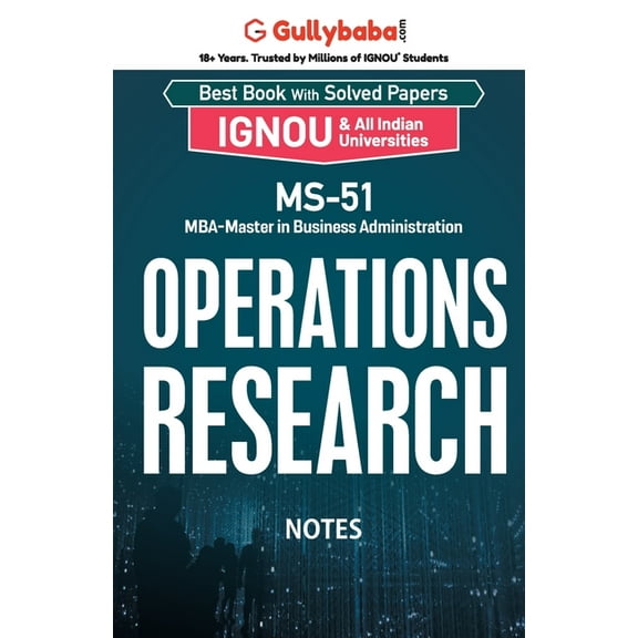 MS-51 Operations Research, (Paperback)