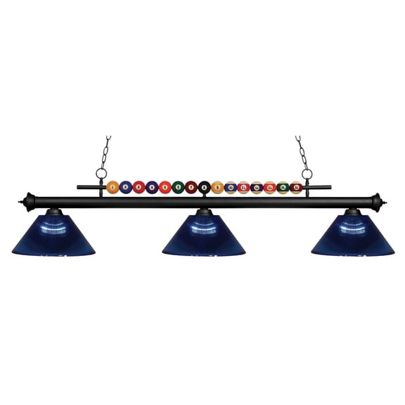 Z-Lite Shark 3 Light Billiard Light in Matte Black