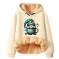 thumbnail image 2 of Christmas Heavyweight Hoodies for Women 2025 Long Sleeve Thick Graphic Pullover Hooded Sweatshirt Tops, 2 of 4
