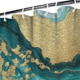 thumbnail image 3 of Teal Gold Marble Pattern Shower Curtain 36"x72" ,Bathroom Decorative Shower Curtains Set with 12 Hooks,Modern Waterproof Washable Shower Curtain, 3 of 6