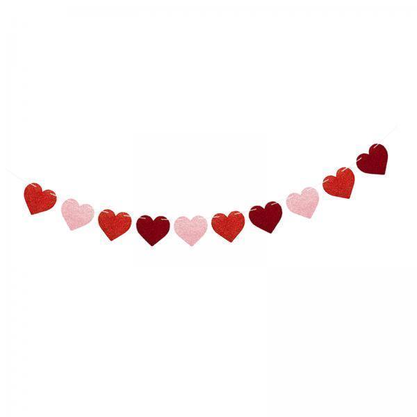 Paquete de 2 a 4 Decoraciones de Guirnaldas para Puerta con Pancarta de Corazón pa Valentín en El Hogar 3 piezas Baoblaze Banderas del corazón